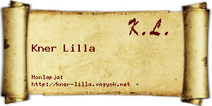 Kner Lilla névjegykártya